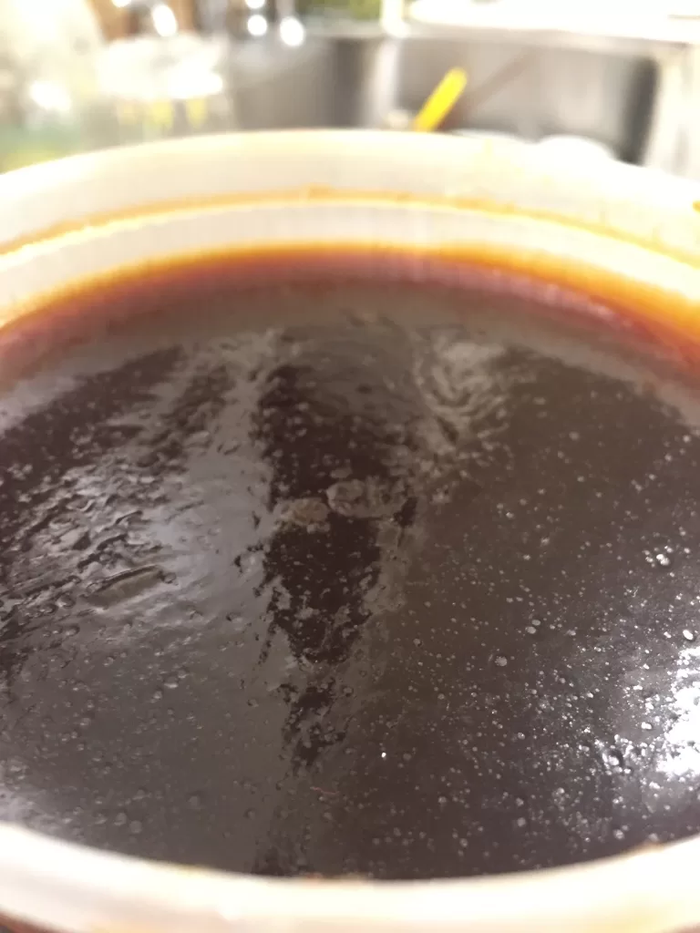 Demi Glace cooled in quart container