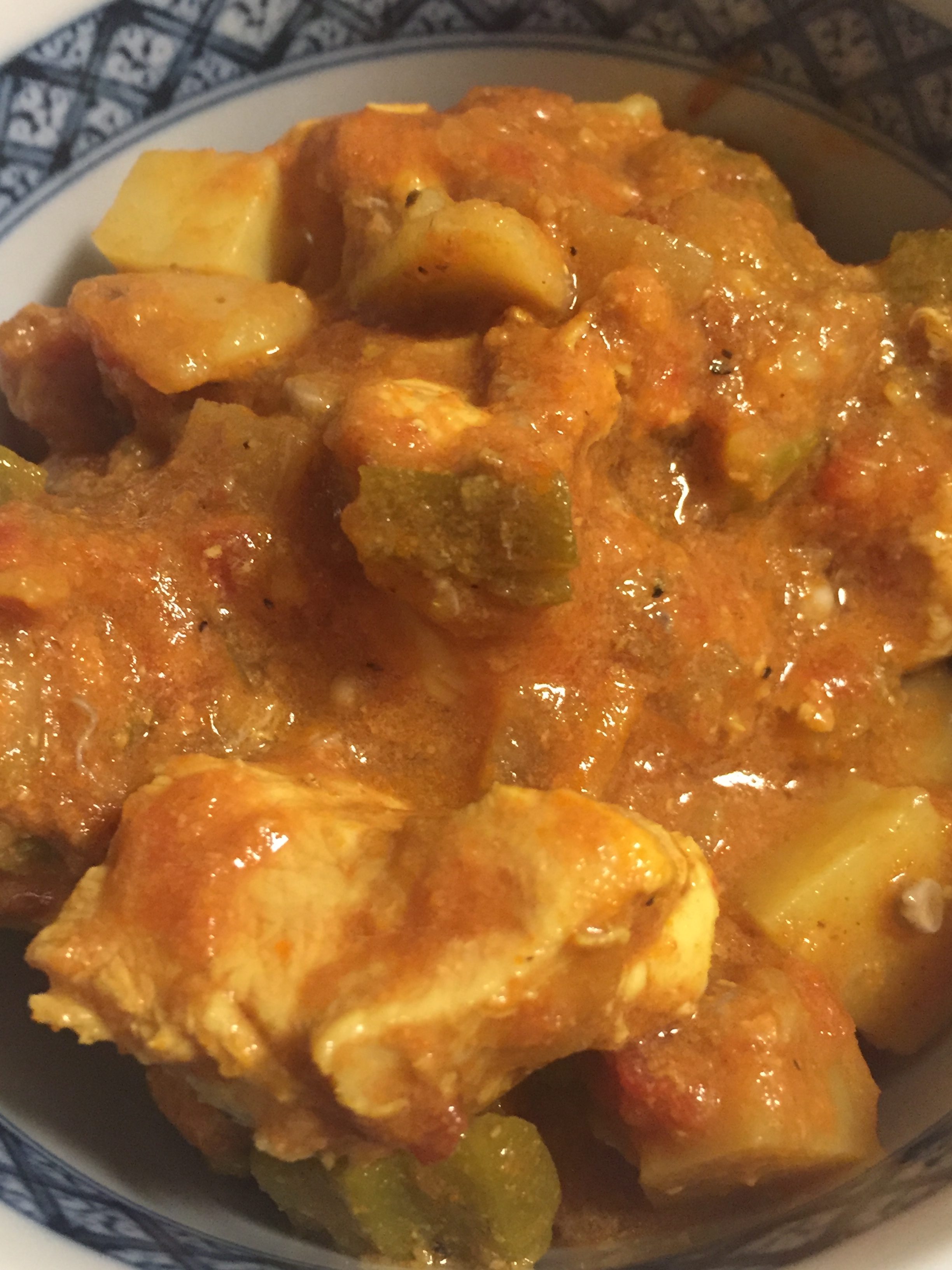 Chicken and Okra in Chipotle Banana Curry with Potato
