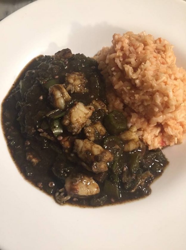 Creole Shrimp Piquant with Baked Brown Rice
