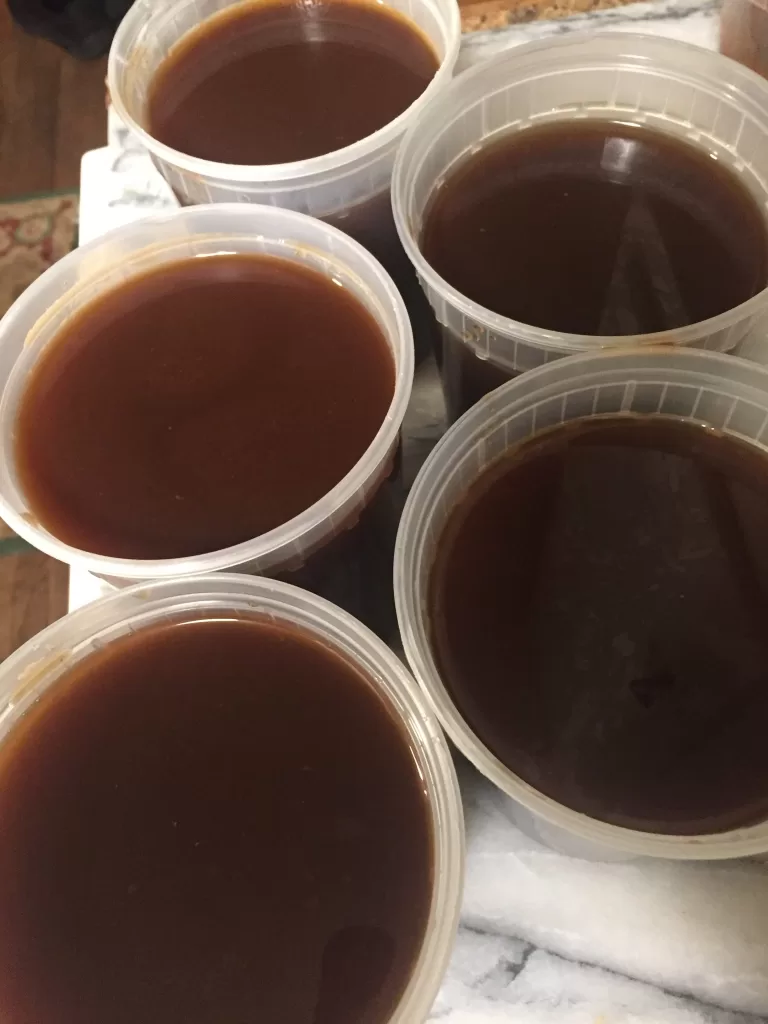 Demi glace in quart containers.