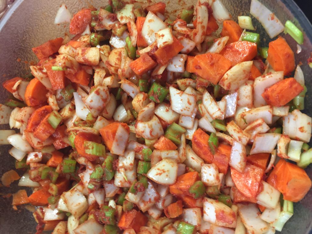 Mirepoix getting ready to roast.