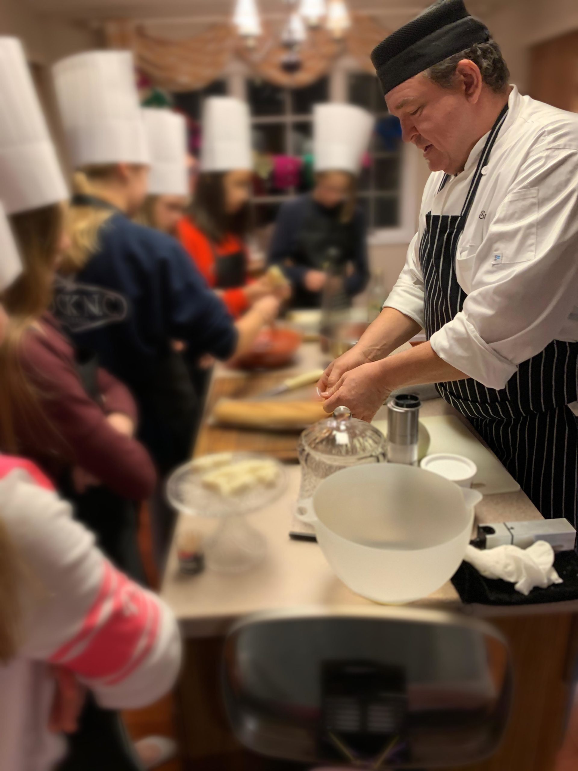 chef teaching a cooking class