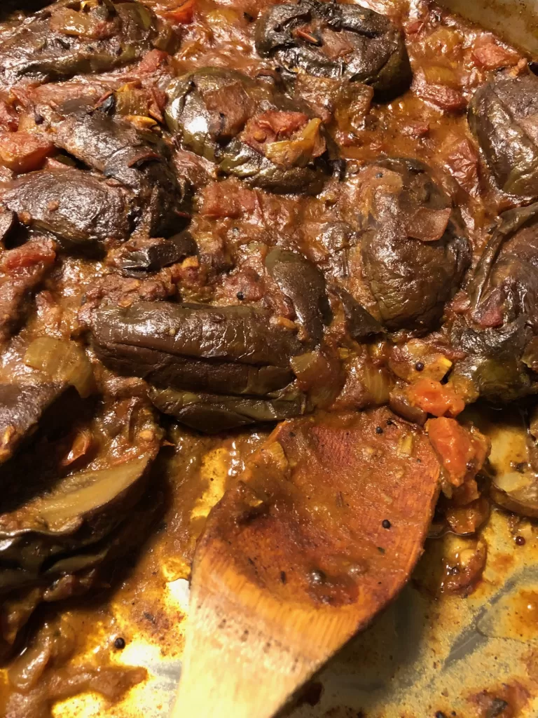 Finished Eggplant - Baingan Masala - Bagara Baingan